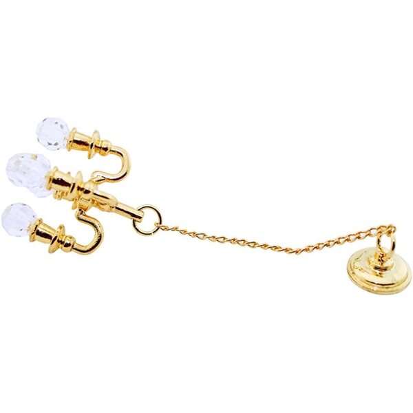 Set mit 2 goldenen Deckenlampen für Miniatur-Puppenhäuser im Maßstab 1:12