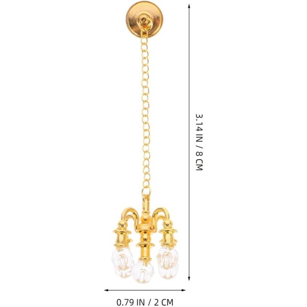 Set mit 2 goldenen Deckenlampen für Miniatur-Puppenhäuser im Maßstab 1:12