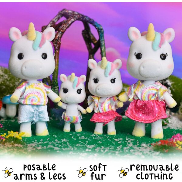 Sunny Days Entertainment Daydreamers Family Einhorn – 4 Miniaturpuppen für kreatives Spielen