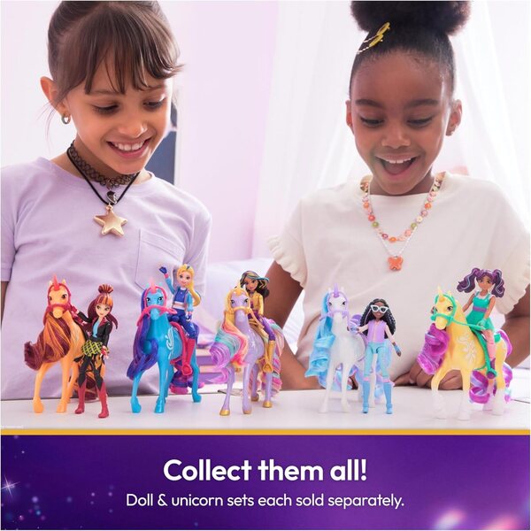 Unicorn Academy Sophia und Light Magic Wildstar mit Regenbogen-Lichteffekten und Zubehör