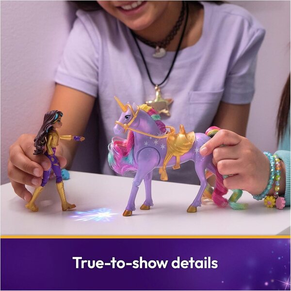 Unicorn Academy Sophia und Light Magic Wildstar mit Regenbogen-Lichteffekten und Zubehör