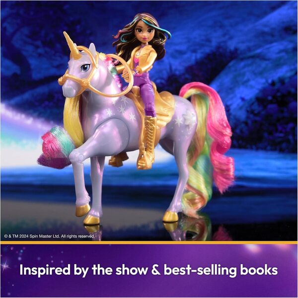 Unicorn Academy Sophia und Light Magic Wildstar mit Regenbogen-Lichteffekten und Zubehör