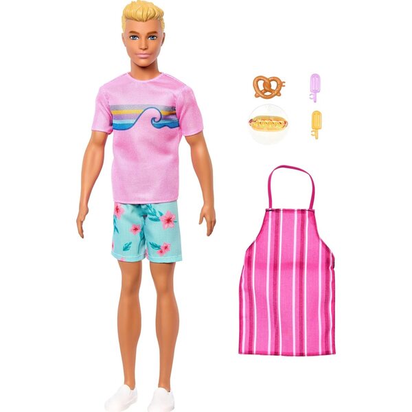 Barbie Mysteries Ken Detective Spiaggia con Outfit e Accessori da Spiaggia