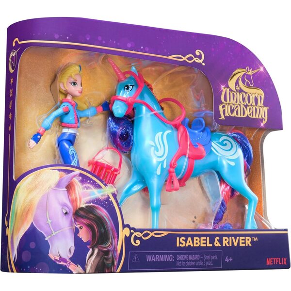 Unicorn Academy Isabel & River Set mit Zubehör und Kamm, Einhornspielzeug für Mädchen ab 4 Jahren