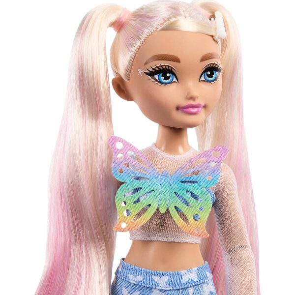 Barbie Malibu avec patins et accessoires de maquillage – Poupée articulée aux cheveux blonds