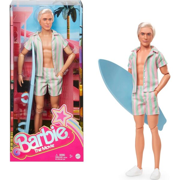 Barbie The Movie Ken Doll pasztell strandkészlettel és szörfdeszkával