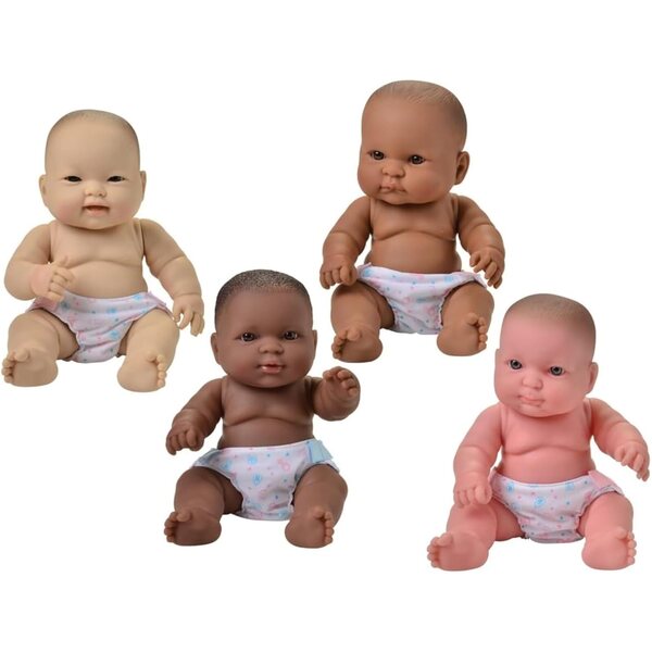 10-Zoll-multikulturelle Babypuppen – Set mit 4 Babys inklusive Windeln