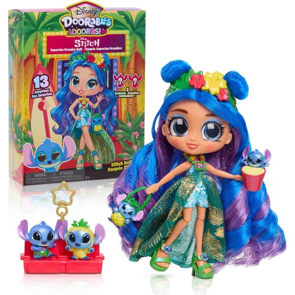 Disney Doorables ADOORBS Deluxe Stitch Superfan Doll mat 2 Exklusiv Figuren an Accessoiren