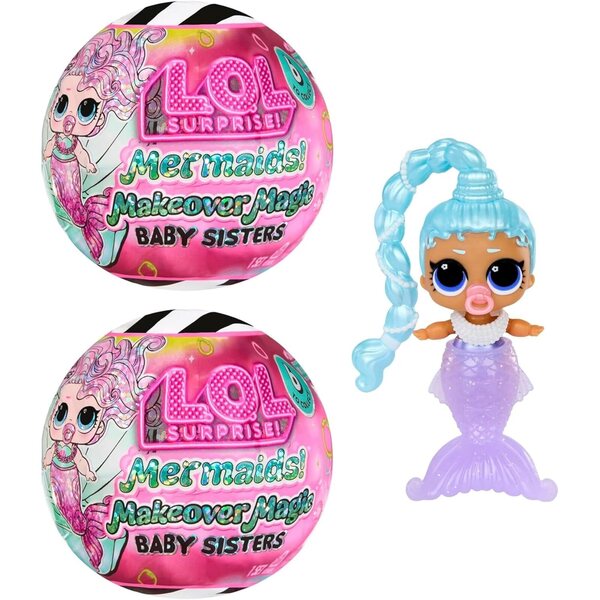 LOL Überraschungs-Meerjungfrauen! Makeover Magic Baby Sisters – 2 Meerjungfrauenpuppen mit Farbwechsel