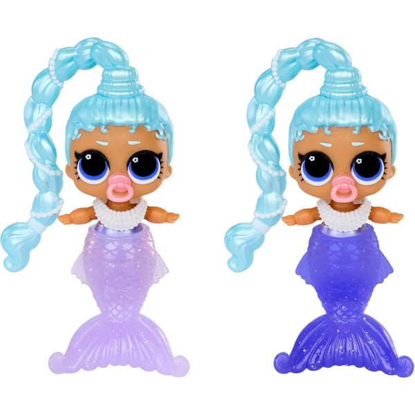 LOL Überraschungs-Meerjungfrauen! Makeover Magic Baby Sisters – 2 Meerjungfrauenpuppen mit Farbwechsel