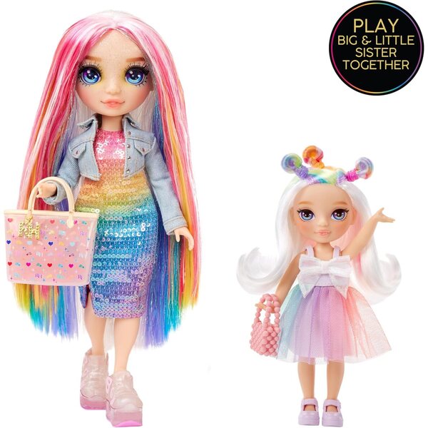Rainbow High Littles Opal Raine - ruchoma lalka 5,5 cala z magicznym jednorożcem dla dziewczynek 4-12 lat