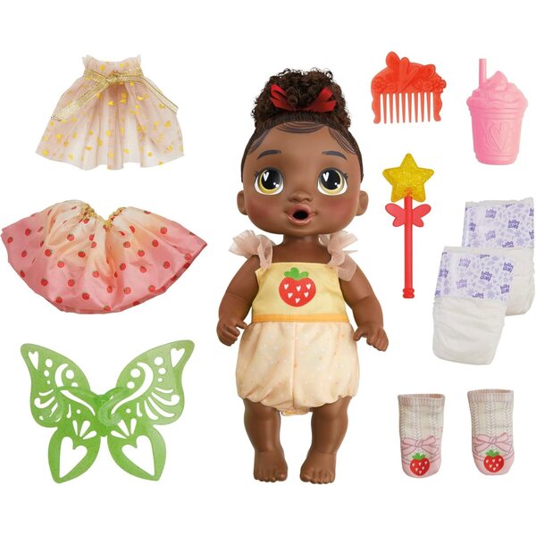 Baby Alive Fairy Fashions Berry Boo: Κούκλα 28 εκ. με ρούχα και μαγικά αξεσουάρ
