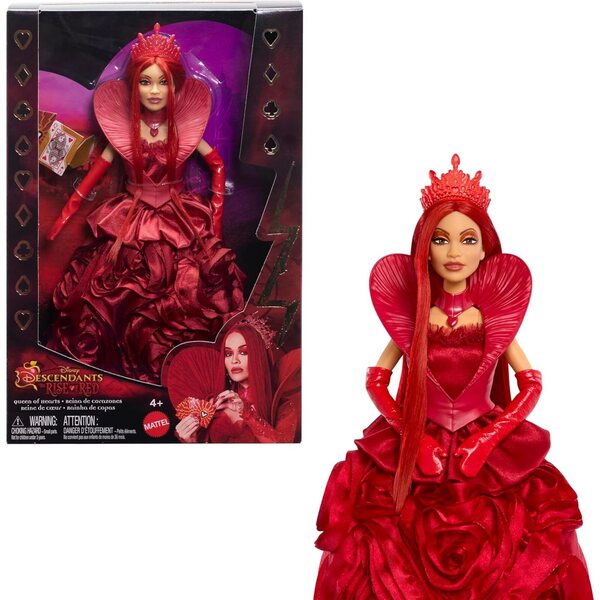 Panenka Queen of Hearts Disney Descendants s královskými šaty a exkluzivními doplňky