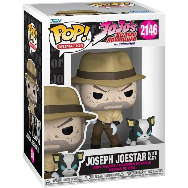 Funko Pop! JoJo bizarr kalandja – Joseph Joestar és Iggy gyűjthető bakeliten