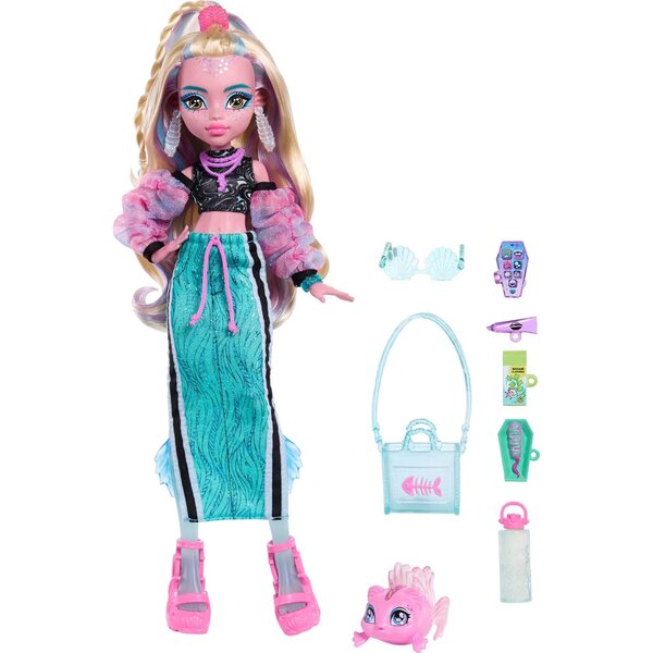 Monster High Lagoona Blue Puppe mit Sportoutfit und 7 exklusiven Accessoires