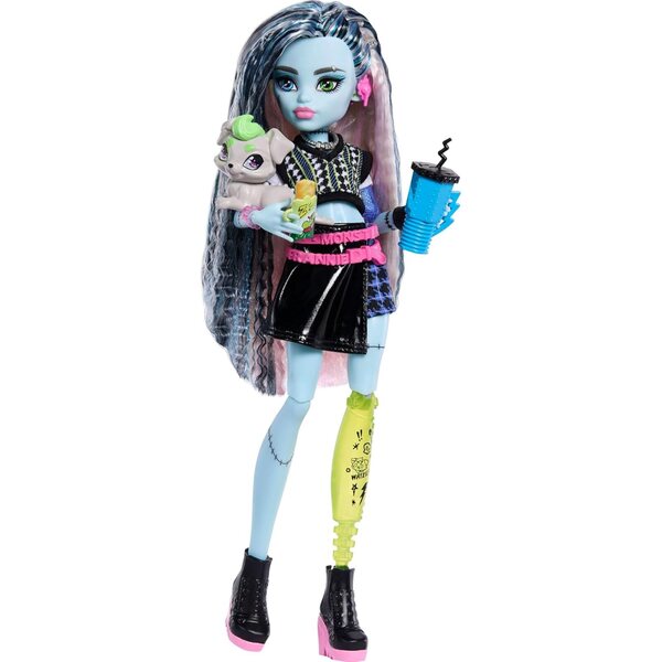Monster High Frankie Stein mit Watzie und 7 Zubehörteilen, elektrische und gruselige Puppe