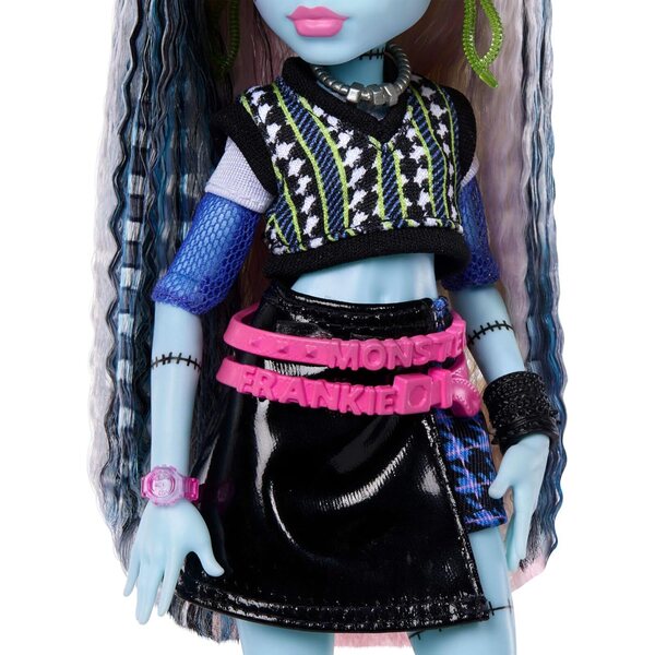 Monster High Frankie Stein mit Watzie und 7 Zubehörteilen, elektrische und gruselige Puppe