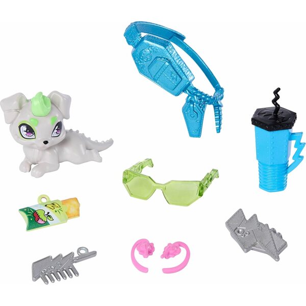 Monster High Frankie Stein mit Watzie und 7 Zubehörteilen, elektrische und gruselige Puppe
