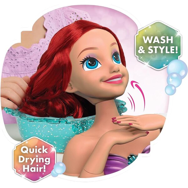 Disney Princess Shimmer Spa Ariel Hairstyle Head 20 kosov, Igre za otroke 3+