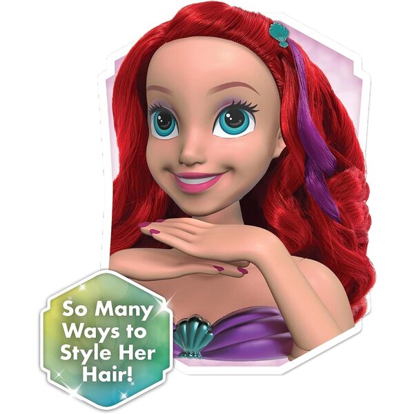 Disney Princess Shimmer Spa Ariel Hairstyle Head 20 kosov, Igre za otroke 3+