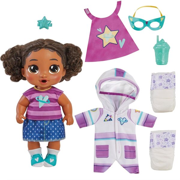 Baby Alive Super BFF Tilly Tinker Doll 28 cm mat Superheld Kleeder an Accessoiren
