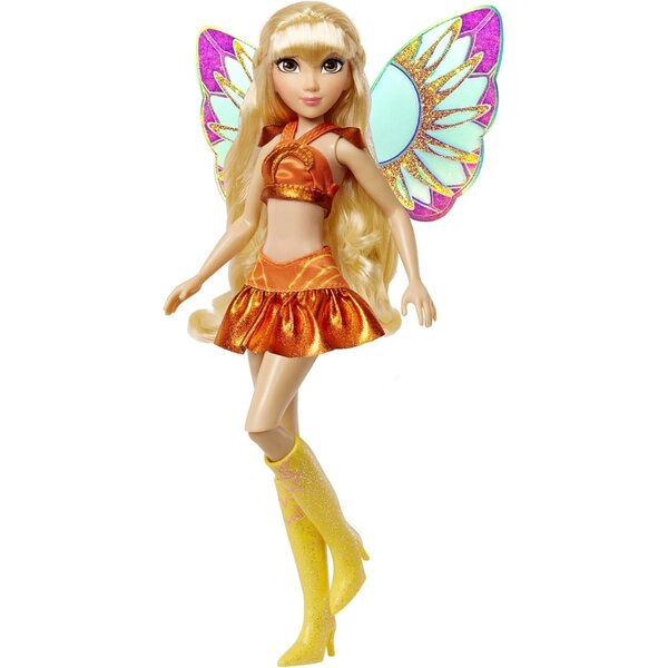 Winx Club Stella Fairy Doll Doll with Glitter Wings and Bright Orange Outfit