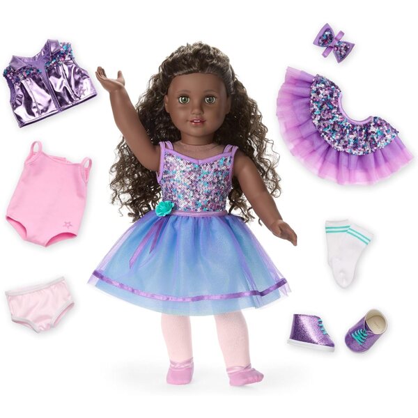 American Girl Truly Me #127 18-tolline nukk tantsukomplekti ja sädelevate rõivastega lastele vanuses 6+