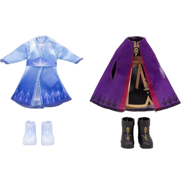 Disney Frozen Anna & Elsa Kleidungsset mit Zubehör, Spielen und Abenteuern, 15,2 cm