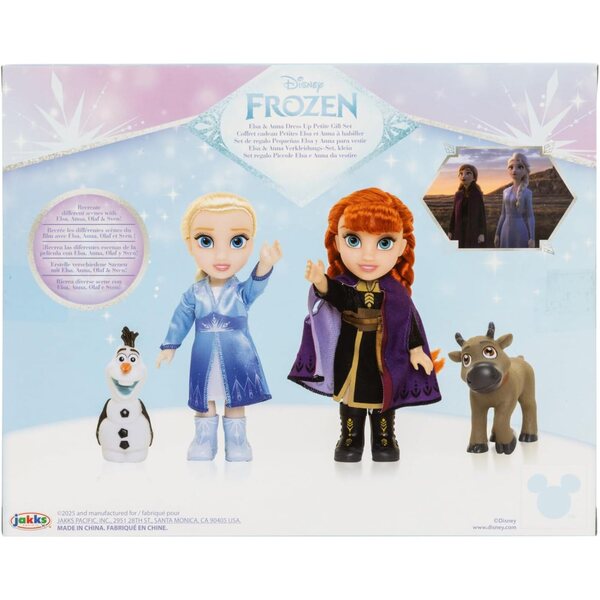 Disney Frozen Anna & Elsa Kleidungsset mit Zubehör, Spielen und Abenteuern, 15,2 cm