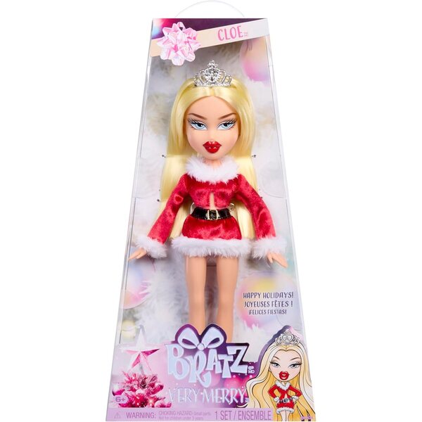 Bratz Very Merry Cloe Puppe mit Weihnachtskleid und glänzenden Accessoires
