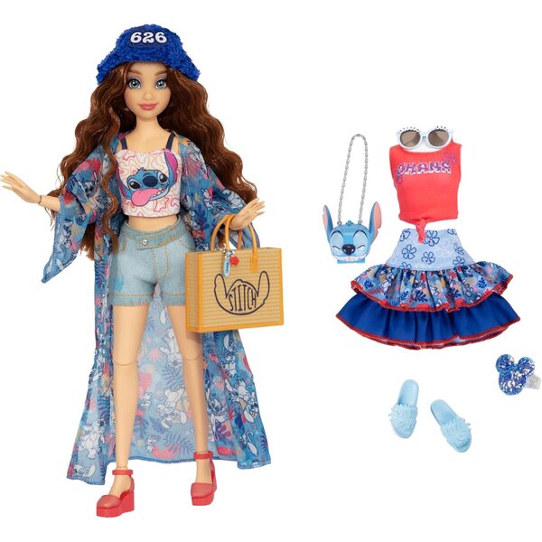 Disney Ily 4EVER Stitch Puppe 29 cm mit zwei Outfits und Mickey-Glitzerring