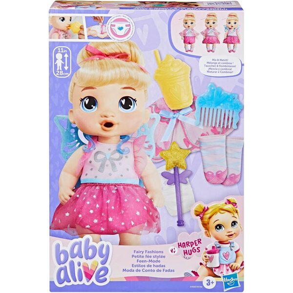 Baby Alive Fairy Fashions Harper Hugs 28 cm große Puppe mit Kleidung und Accessoires