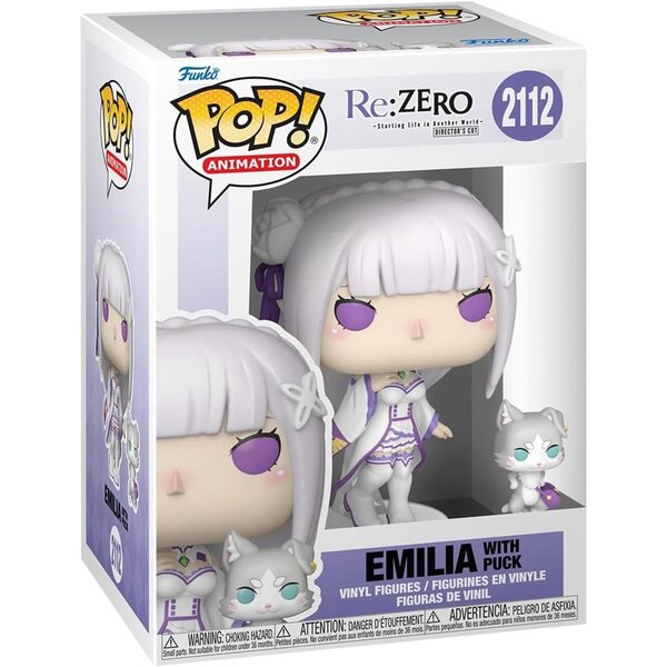 Funko Pop! Emilia & Puck a Re:Zero-tól - Gyűjthető vinyl ábra 9,5 cm