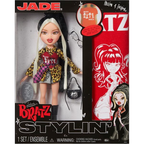 Bratz Stylin' Jade: Modedocka med anpassningsbar T-shirt och matchande tillbehör