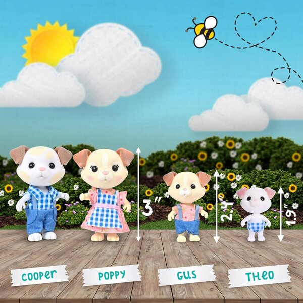 Honey Bee Acres The Barksters Set Family Dog Miniatures 4 karakters