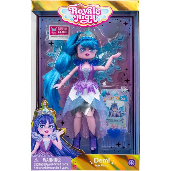 Royale High 9” Fashion Doll - Demi The Ice Fairy, Wave 2, Series 2 - Fairy Journal, Comb, and Virtual Item Code Included - Amazon Exclusive - Ages 5+