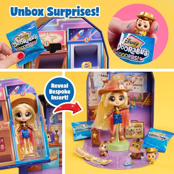 Disney Doorables ADOORBS Toy Story Puppen mit 10 Zubehörteilen und 2 exklusiven Minifiguren