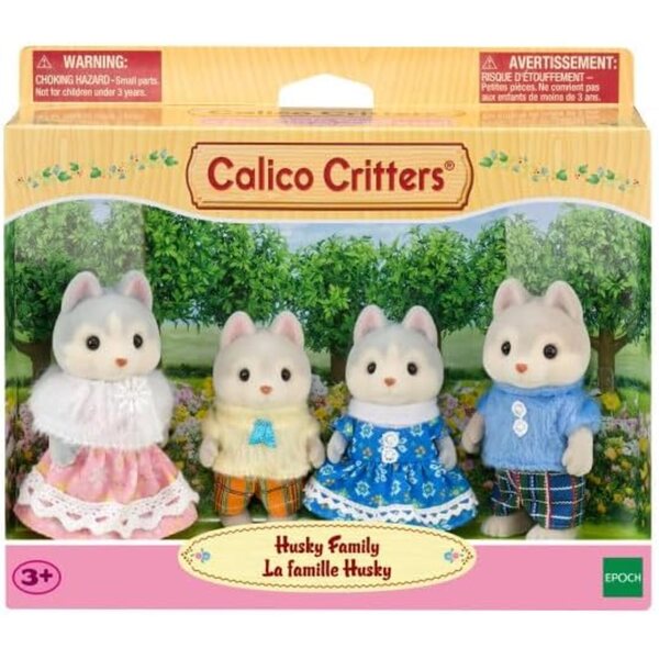 Husky Calico Critters Family – Set mit 4 weichen und beweglichen Miniaturen zum Sammeln