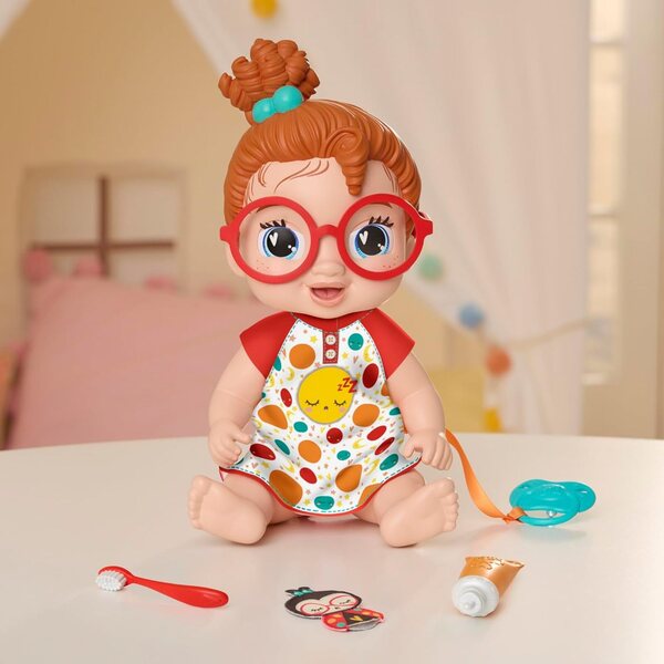 Baby Alive Dottie Doodle Puppe 28 cm mit Schlafzubehör und Rollenspiel