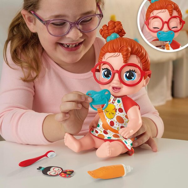 Baby Alive Dottie Doodle Puppe 28 cm mit Schlafzubehör und Rollenspiel