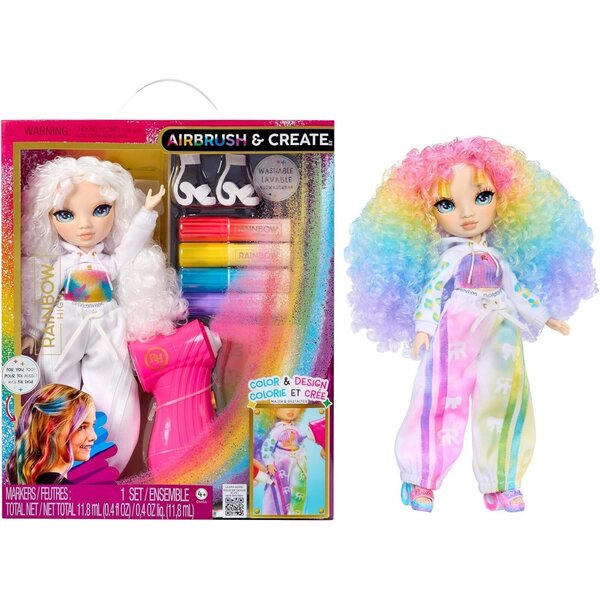 Rainbow High Airbrush & Create: DIY-Modepuppe mit Airbrush-Set und abwaschbaren Markern