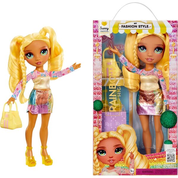 Rainbow High My Fashion Style Sunny, Yellow 11" Fashion Doll with Statement Outfit, Stylish Handbag, Great Toy Gift for Girls Kids Ages 4-12 Years
