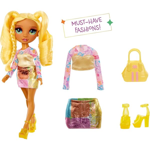 Rainbow High My Fashion Style Sunny, Yellow 11" Fashion Doll with Statement Outfit, Stylish Handbag, Great Toy Gift for Girls Kids Ages 4-12 Years