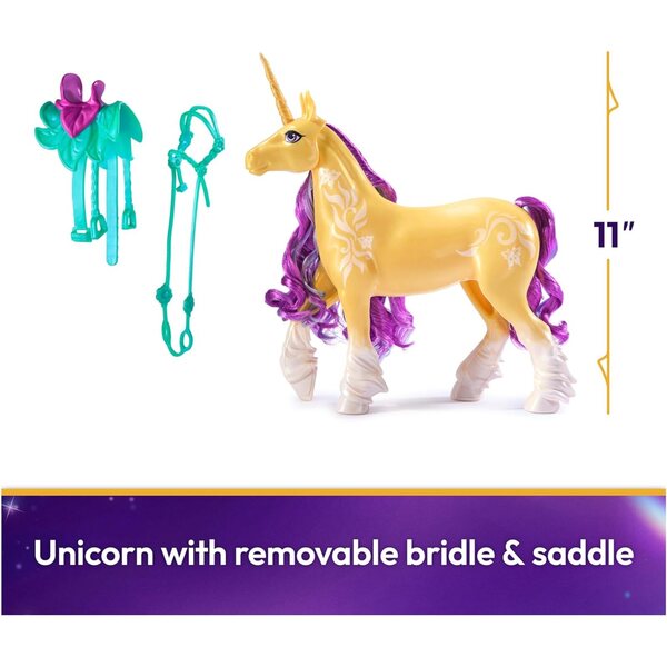 Unicorn Academy, Leaf with 2 Riding Accessories, 11”, Compatible with Ava, Dolls & Unicorn Toys for Girls Ages 4 and up