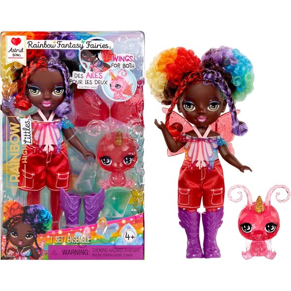 Rainbow High Littles Astrid met verwisselbare vleugels en magische huisdiervlinder 15,5 cm