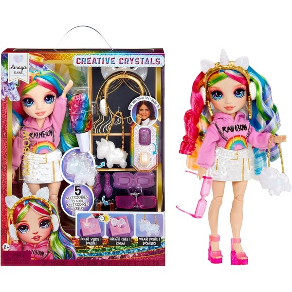 Rainbow High Creative Crystals Amaya – 28 cm große Puppe mit DIY-Kristall-Zubehörset
