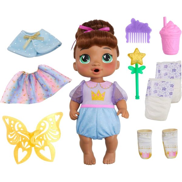 Baby Alive Sophia Sparkle Fee Doll mat Kleeder an Accessoiren, 28 cm, Spill 3+
