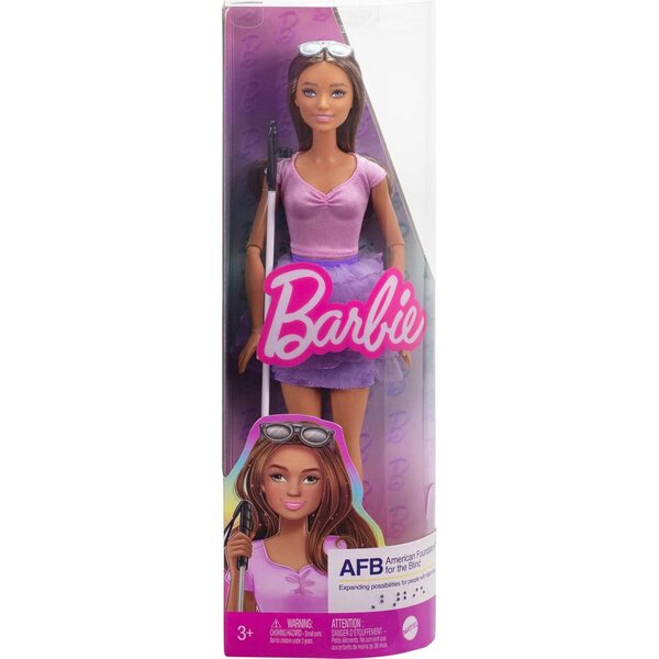 Barbie Fashionista's #228: Blinde pop met wandelstok en zonnebril