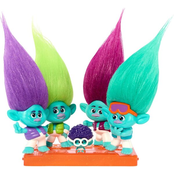 Súprava DreamWorks Trolls BroZone On Tour s 5 mini bábikami a kazetovým stojanom