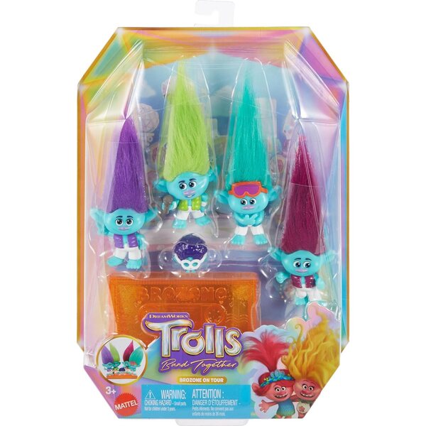 Súprava DreamWorks Trolls BroZone On Tour s 5 mini bábikami a kazetovým stojanom